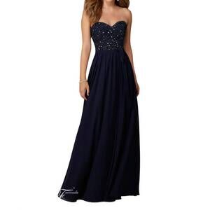 NEW ANGELINA FACCENDA strapless wedding dress in navy